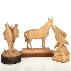 Konvolut Aufstellfiguren Masse und Holz, farbig gestaltet, 11 Figuren ...