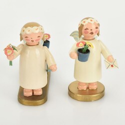 Zwei Margeritenengel auf Goldsockel Wendt & Kühn, Grünhainichen, je ...