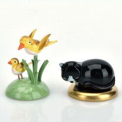 Zwei Tierfiguren Wendt & Kühn, Grünhainichen, 2 Aufstellfiguren als ...