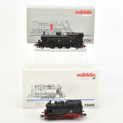 Märklin Paar Tenderlokomotiven H0, 33041, BR 80 DB und 37134, Litt S ...