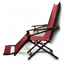 Jugendstil-Liegestuhl Buche braun gebeizt, faltbares Gestell aus ...