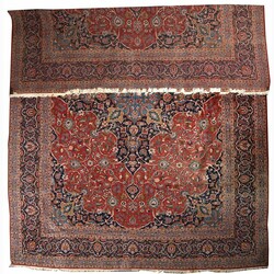 Großer Teppich Wolle, handgeknüpft, in Rot- und Blautönen sowie ...