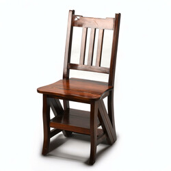 Bibliotheksstuhl Mahagoni, sog. Treppenstuhl, Leistengestell mit ...