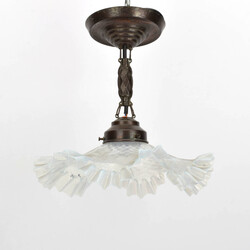 Jugendstil-Deckenleuchte einflammig elektrifiziert, strukturierter ...