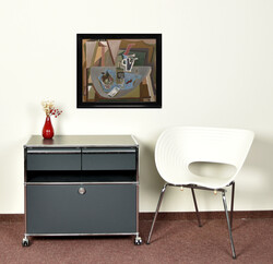 Koffer, Hans (Kubistischer Künstler des 20. Jh.) Öl auf Malpappe, ...