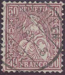 5655146: Schweiz Sitzende Helvetia gezähnt - Stempel