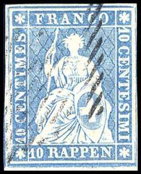 5655133: Strubel 2. Berner Druck mittelstrakes Papier - Stempel