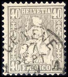 5655146: Schweiz Sitzende Helvetia gezähnt