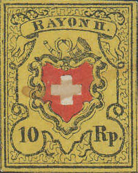 5655108: Rayon II, gelb, ohne Kreuzeinfassung (Diverse) - Stempel