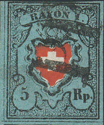 5655096: Rayon I, dunkelblau ohne Kreuzeinfassung - Stempel