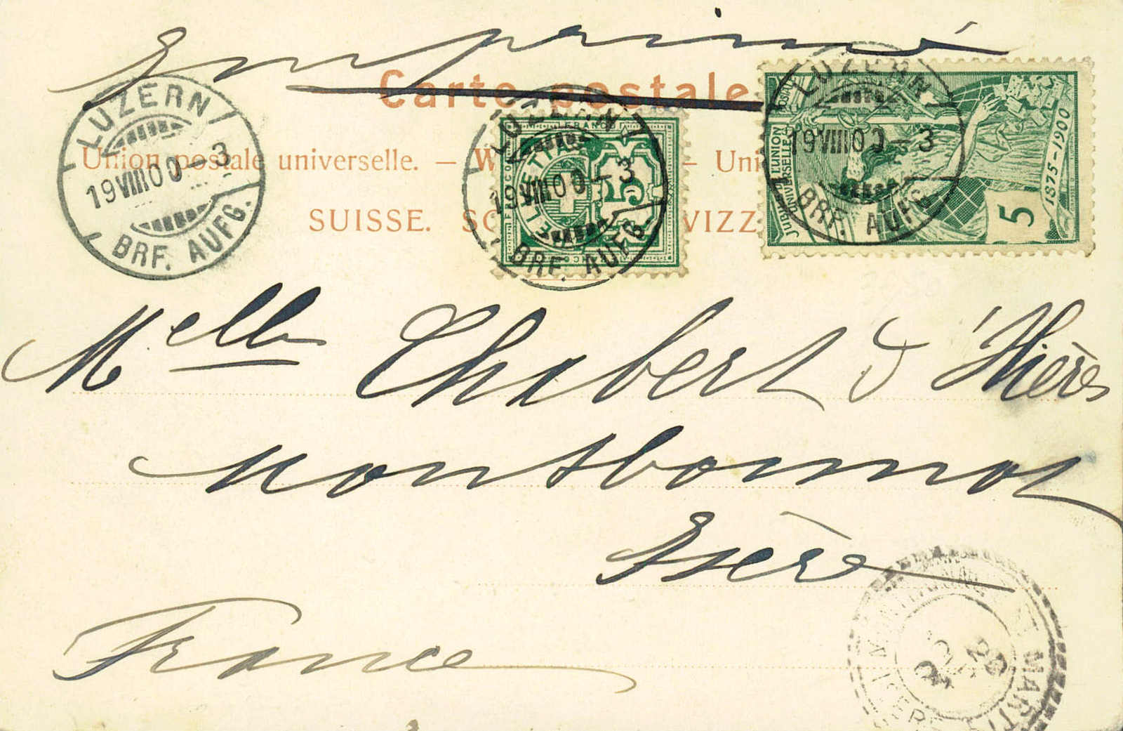 Lot 719 - 1900, WELTPOSTVEREIN (UPU)  -  MH Marken GmbH Auktion 118