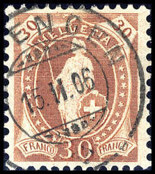5655147: Schweiz Stehende Helvetia - Stempel