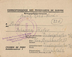724: Kriegsgefangenenlagerpost - Portofreiheitsmarken