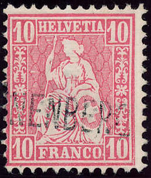 5655146: Schweiz Sitzende Helvetia gezähnt