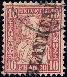 5655146: Schweiz Sitzende Helvetia gezähnt