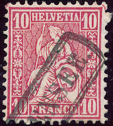5655146: Schweiz Sitzende Helvetia gezähnt