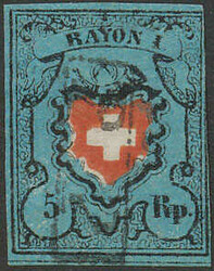 5655096: Rayon I, dunkelblau ohne Kreuzeinfassung - Stempel