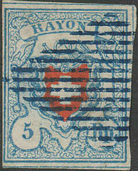 5655095: Rayon I, dunkelblau mit Kreuzeinfassung - Stempel