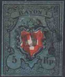 5655096: Rayon I, dunkelblau ohne Kreuzeinfassung - Stempel