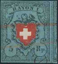 5655096: Rayon I, dunkelblau ohne Kreuzeinfassung - Stempel