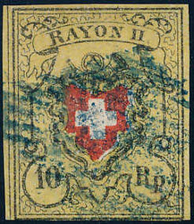 5655108: Rayon II, gelb, ohne Kreuzeinfassung (Diverse) - Stempel