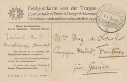 5711000: Schweiz Soldatenmarken, 1. Weltkrieg 1914-1918 - Stempel