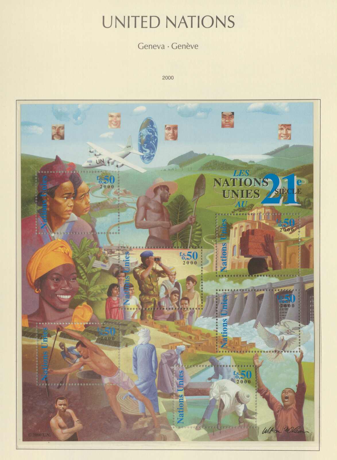UNO GENF - 1949/2001, schöne postfr. Sammlung, komplett mit allen ...