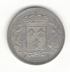Frankreich, 5 Fr. Henri V. 1831, Gewicht 24,58 Gramm, Gadoury Nr. 651 ...