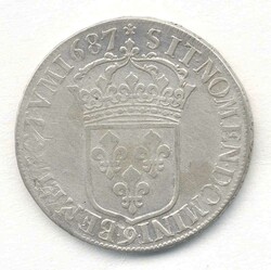 Frankreich, Ecu Blanc, Rennes 1687, seltene Silbermünze, Gewicht 27 ...