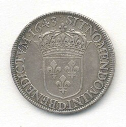 Frankreich, Ecu Blanc 1643D, Lyon, Louis XIII. (1610-1643), Gewicht ...