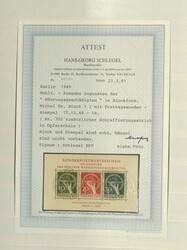 BERLIN - Währungsblock 1949 postfr. winzig erhöht geprüft Schlegel ...
