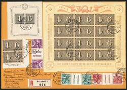 SCHWEIZ - umfangreiche Spezialsammlung "100 JAHRE BRIEFMARKEN 1943" ...