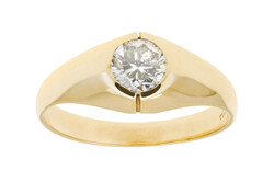 BRILLANTRING - 14K Gelbgold, besetzt mit einem Brillanten mit 0,5ct. ...
