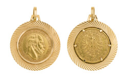 Münzanhänger mit Deutsches Kaiserreich Preussen 20 Mk. 1887A ...