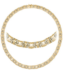 BICOLOR-HALSKETTE - 14K Gelb-/Weißgold, Länge 46cm. 585/000 ...