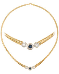 BRILLANT-SAPHIR-COLLIER - 14K Gelb-/Weißgold, besetzt mit ...