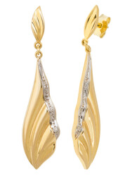 OHRHÄNGER "BLATT" - 14K Gelbgold, 585/000. Sehr schöner Ohrschmuck ...