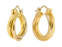 BICOLOR-CREOLEN - 18K Gelb-/Weißgold. 750/000. Traumhaft schöne, ...