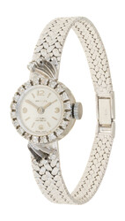 DAMENUHR - 18K Weißgold, dabei das Armband und das Ziffernblatt mit ...