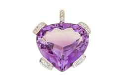AMETHYST-BRILLANT-ANHÄNGER - 18K Gelbgold, besetzt mit einemAmethyst ...