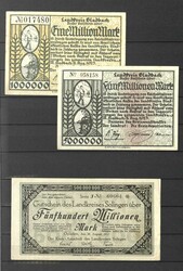 Interessante Kollektion von circa 370 Notgeldscheinen von gebraucht ...