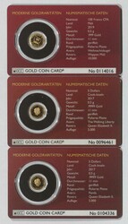 Attraktive Kollektion von 47 Gold Coin Cards mit jeweils einer ...