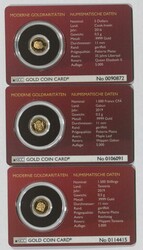 Attraktive Kollektion von 47 Gold Coin Cards mit jeweils einer ...
