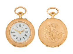 TASCHENUHR - traumhaft schöne Damentaschenuhr aus 14K Gelbgold, mit ...