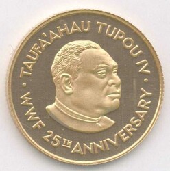 Tonga, Half Hau 1986, 25 Jahre WWF, Goldmünze (917), Gewicht 10 ...