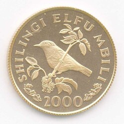 Tansania, 2000 Shilling Rotband-Nektarvogel, Goldmünze (917), ...