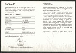 Tansania, 2000 Shilling Rotband-Nektarvogel, Goldmünze (917), ...