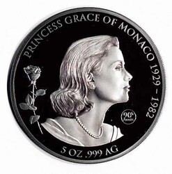 Samoa, 10 Dollar Grace Kelly 2019, fünf Unzen Feinsilber, Prooflike, ...