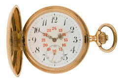 TASCHENUHR "ABC" - wunderschöne Zwei-Deckel-Taschenuhr aus 14K ...