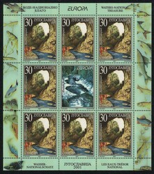 Europa 2001, Probedruck-Kleinbogenserie, tadellos auf ...